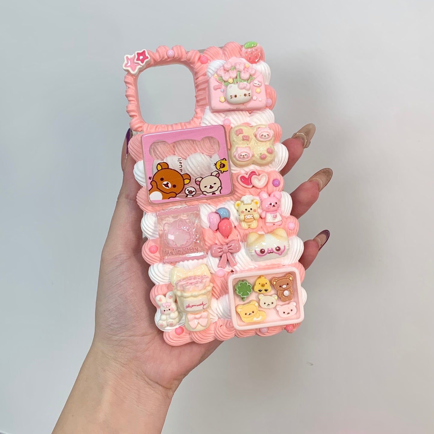 【Cream Puff Dreams】Phone Case Cream Glue Figurine Decoden DIY Compatible with all phone models