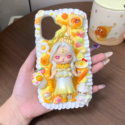 【Soft Bake Fantasy】Phone Case Cream Glue Figurine Decoden DIY Compatible with all phone models