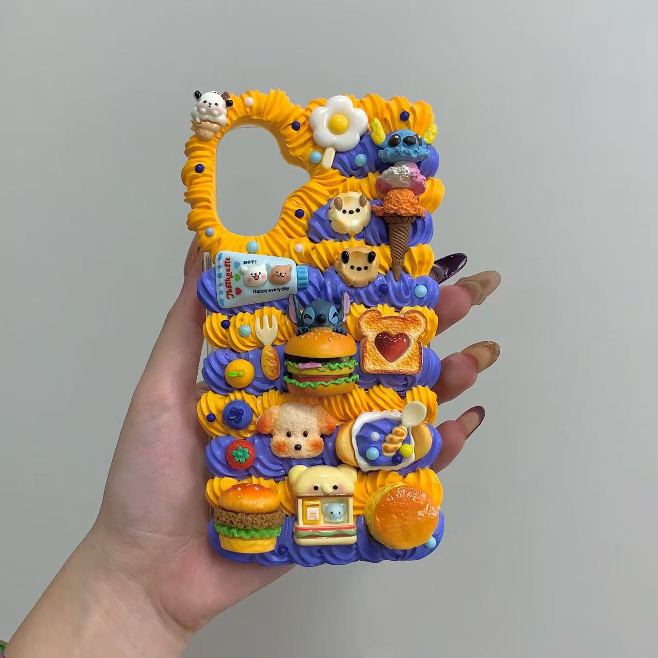 【Stitch Cookie Time】Phone Case Cream Glue Figurine Decoden DIY Compatible with all phone models