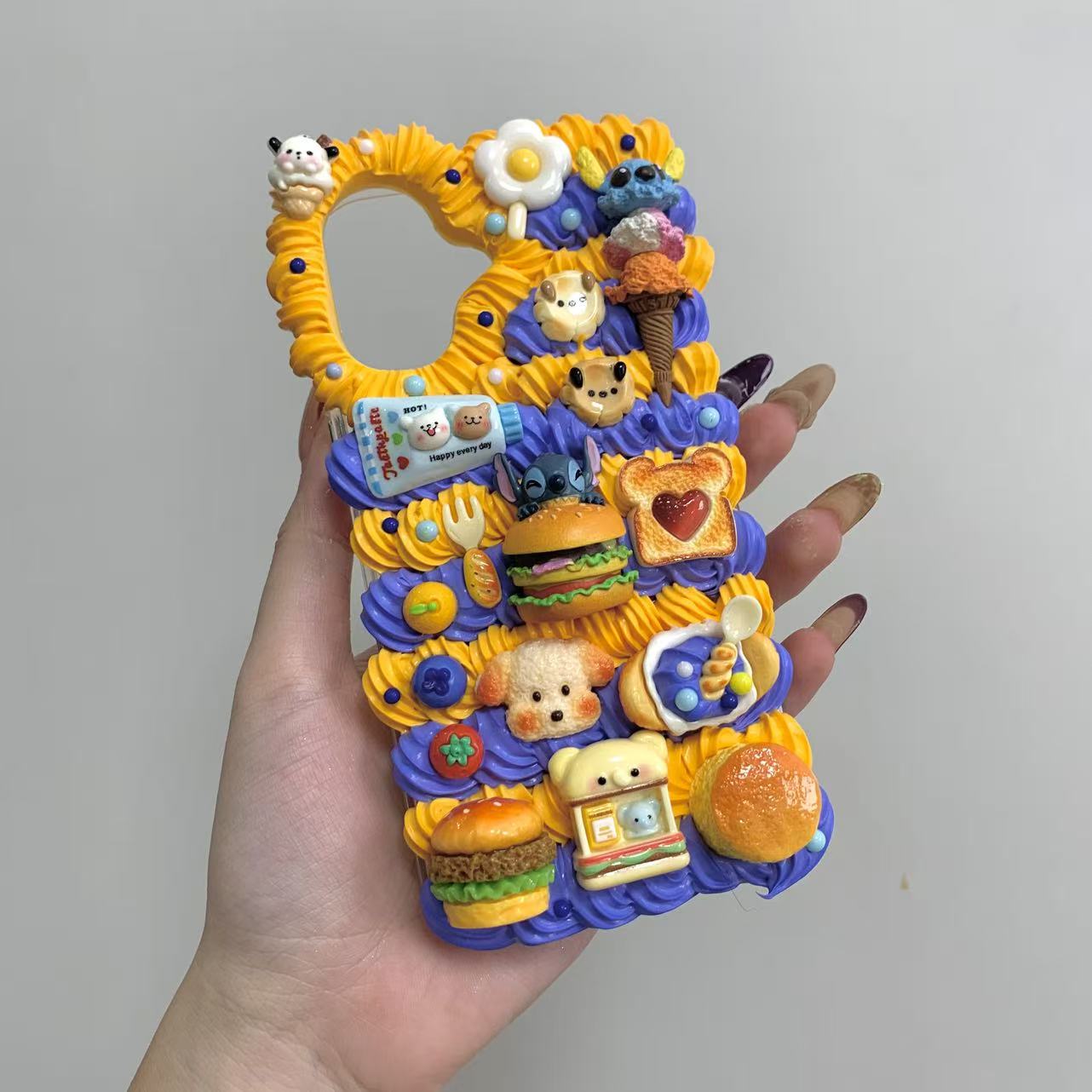 【Stitch Cookie Time】Phone Case Cream Glue Figurine Decoden DIY Compatible with all phone models