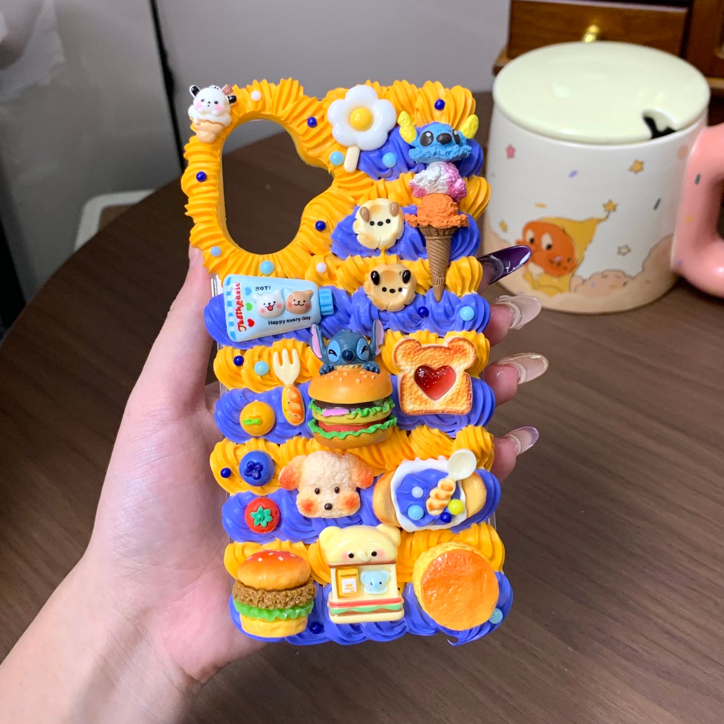 【Stitch Cookie Time】Phone Case Cream Glue Figurine Decoden DIY Compatible with all phone models