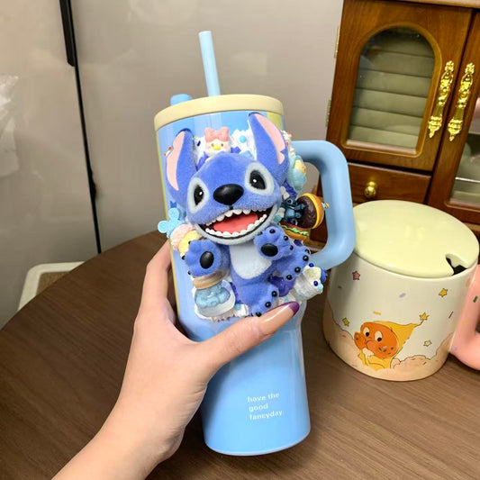 【Stitch Thermos - Play】Cream Glue Figurine Decoden DIY Thermos Perfect Gift Handcrafted Non-toxic Eco-friendly