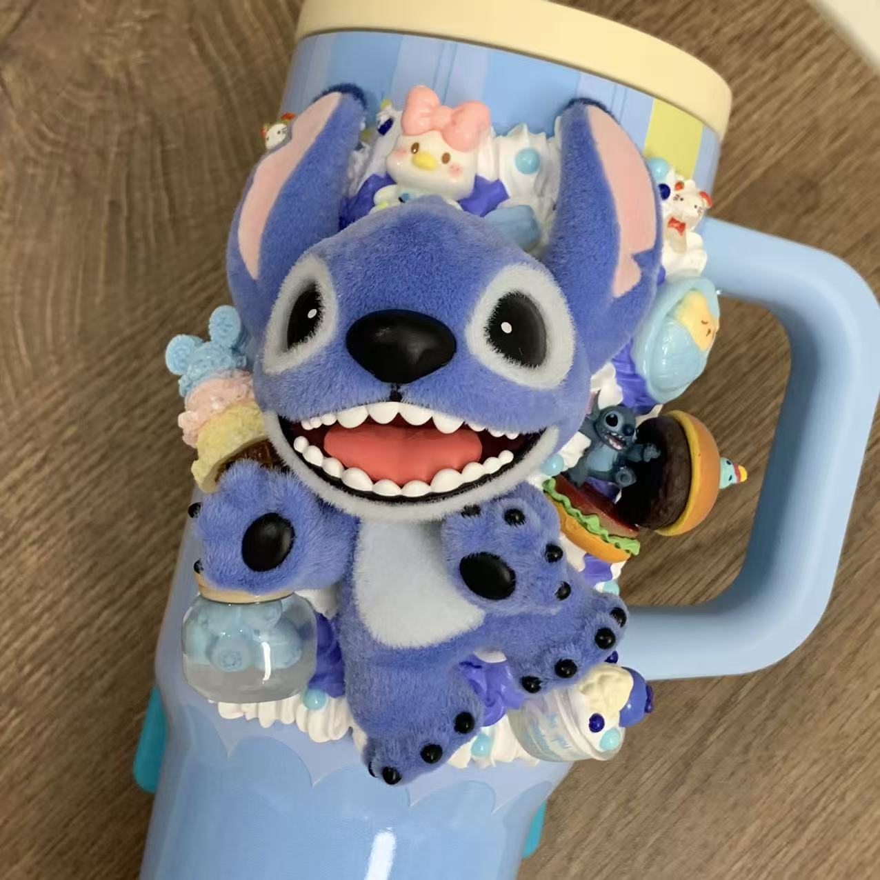 【Stitch Thermos - Play】Cream Glue Figurine Decoden DIY Thermos Perfect Gift Handcrafted Non-toxic Eco-friendly