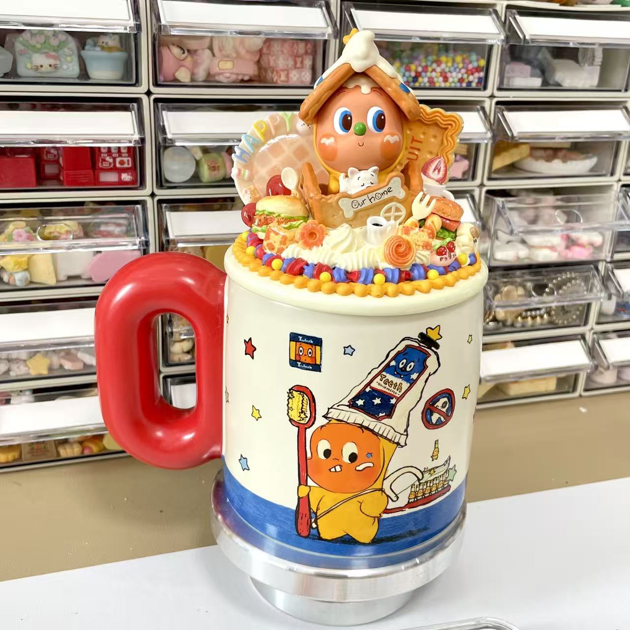 【Twinkle Twinkle Squishy Snack Party Mug】POP MART Twinkle Twinkle Cream Glue Figurines Deco Mug