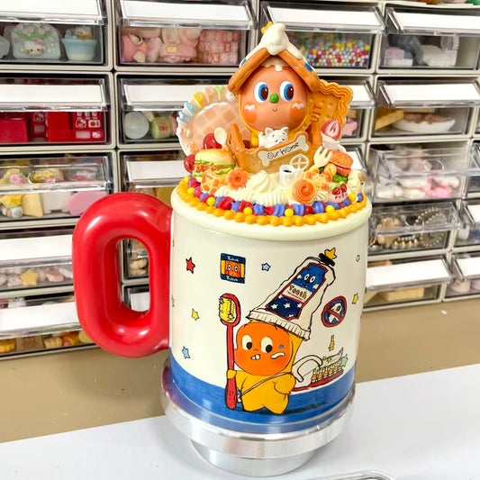 【Twinkle Twinkle Squishy Snack Party Mug】POP MART Twinkle Twinkle Cream Glue Figurines Deco Mug