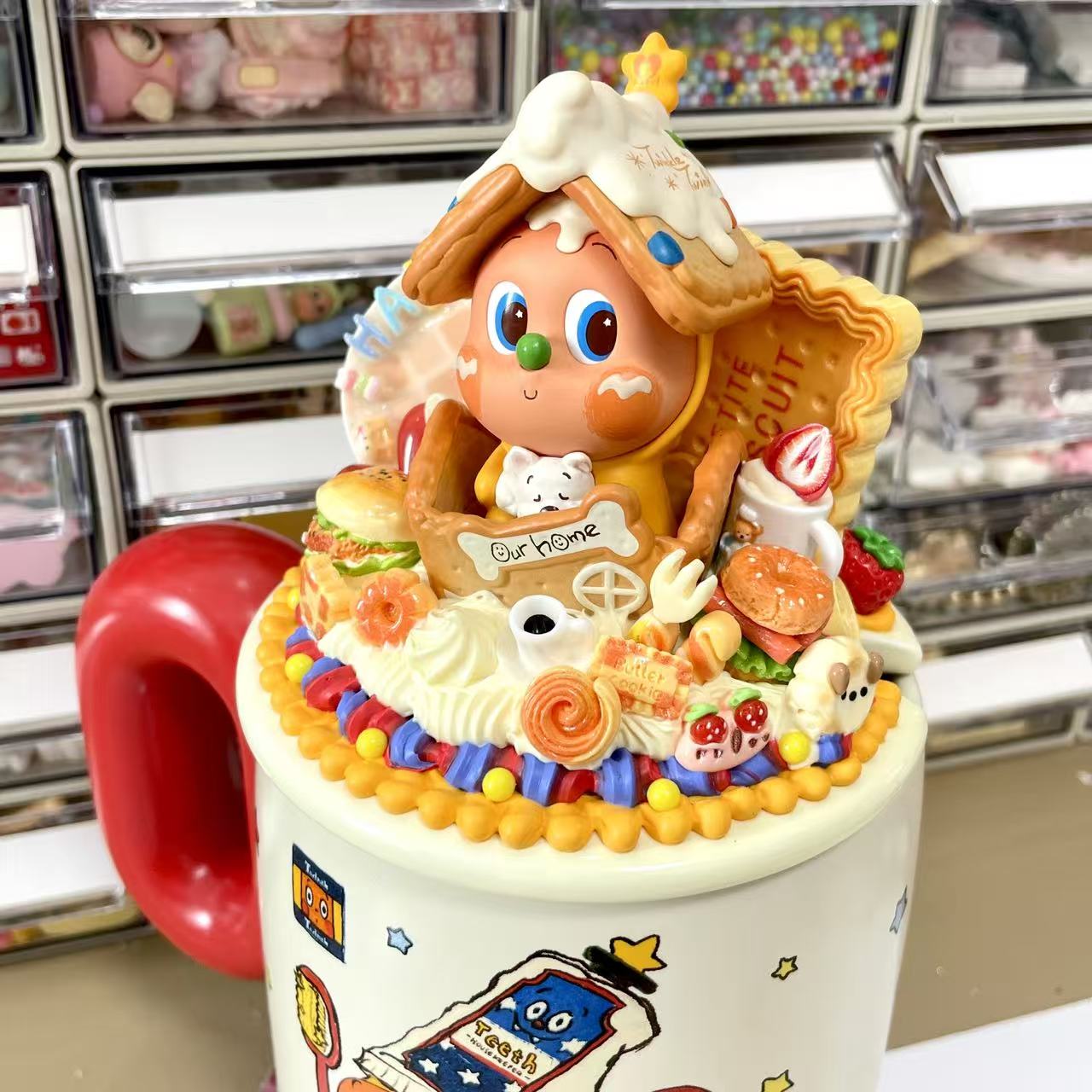 【Twinkle Twinkle Squishy Snack Party Mug】POP MART Twinkle Twinkle Cream Glue Figurines Deco Mug