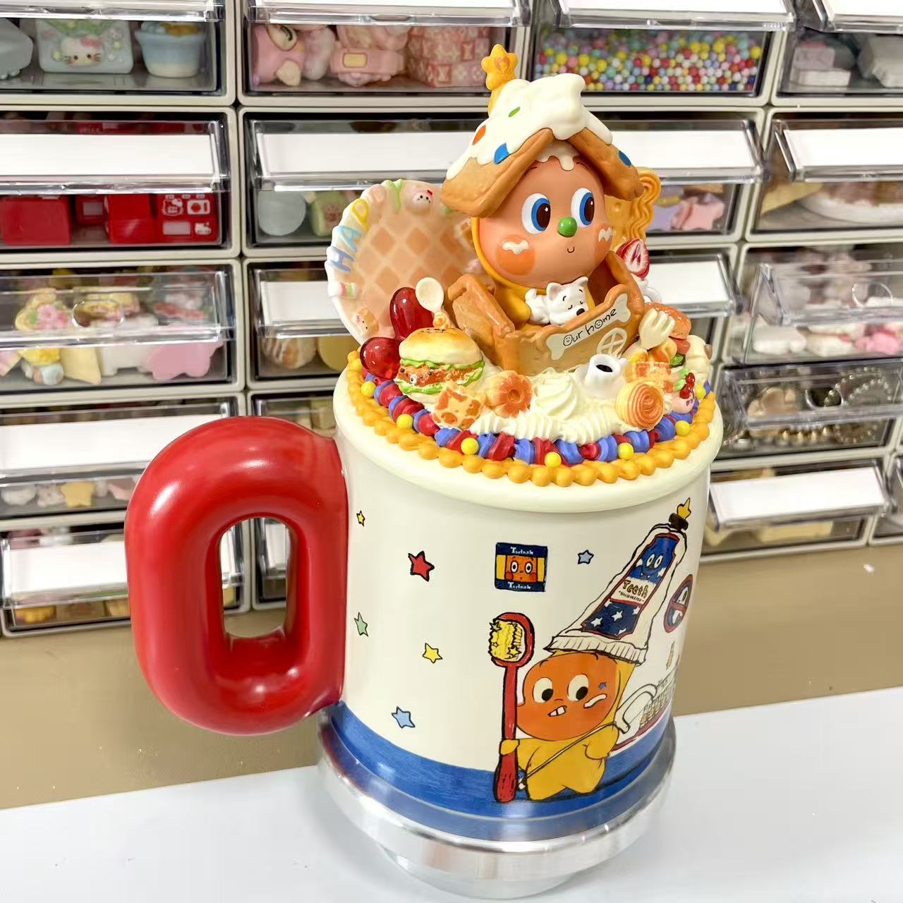 【Twinkle Twinkle Squishy Snack Party Mug】POP MART Twinkle Twinkle Cream Glue Figurines Deco Mug
