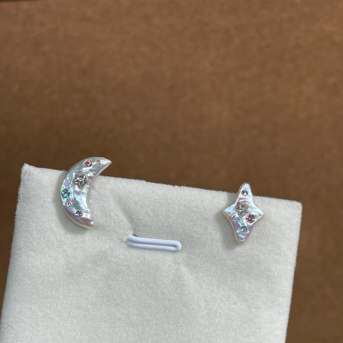 【Pearlish】Starry Summer Night · Moon and North Star Earrings